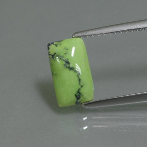 1.26 ct Green Turquoise Gemstone, Turquoise Gem in Baguette Cabochon Shape for Sale.