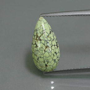 1.85 ct Green Turquoise Gemstone, Turquoise Gem in Pear Cabochon Shape for Sale.