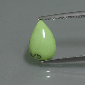 1.66 ct Green Turquoise Gemstone, Turquoise Gem in Pear Cabochon Shape for Sale.