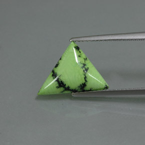 2.47 ct Green Turquoise Gemstone, Turquoise Gem in Trillion Cabochon Shape for Sale.
