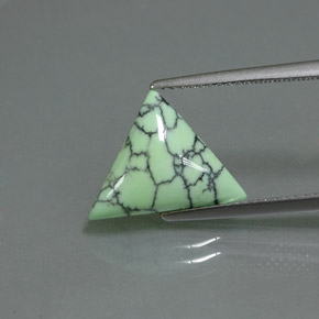 2.71 ct Green Turquoise Gemstone, Turquoise Gem in Trillion Cabochon Shape for Sale.