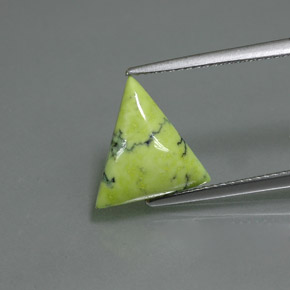 2.59 ct Green Turquoise Gemstone, Turquoise Gem in Trillion Cabochon Shape for Sale.