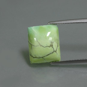 4.75 ct Green Turquoise Gemstone, Turquoise Gem in Baguette Cabochon Shape for Sale.