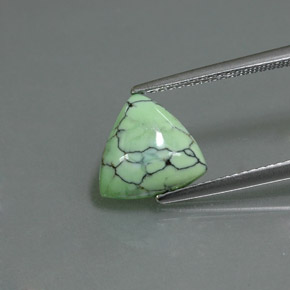 2.47 ct Green Turquoise Gemstone, Turquoise Gem in Trillion Cabochon Shape for Sale.