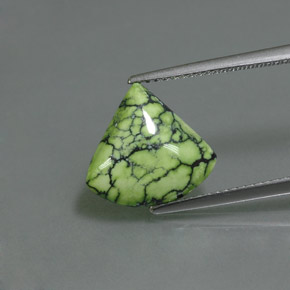 2.93 ct Green Turquoise Gemstone, Turquoise Gem in Fancy Cabochon Shape for Sale.