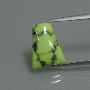 2.62 ct Green Turquoise Gemstone, Turquoise Gem in Trapezoid Cabochon Shape for Sale.