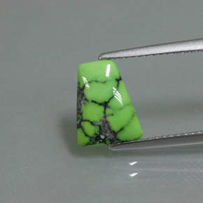 1.63 ct Green Turquoise Gemstone, Turquoise Gem in Trapezoid Cabochon Shape for Sale.