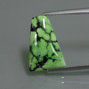 2.84 ct Green Turquoise Gemstone, Turquoise Gem in Trapezoid Cabochon Shape for Sale.