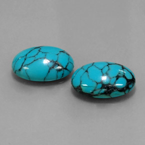 7.92 ct Blue Turquoise Stone, Natural Turquoise in Oval Cabochon Shape for Sale