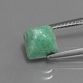 2.32 ct Green Turquoise Gemstone, Turquoise Gem in Square Cabochon Shape for Sale.