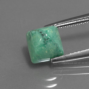 2.33 ct Green Turquoise Gemstone, Turquoise Gem in Square Cabochon Shape for Sale.