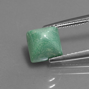 2.43 ct Green Turquoise Gemstone, Turquoise Gem in Square Cabochon Shape for Sale.