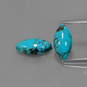 2.72 ct Blue Turquoise Gemstone, Turquoise Gem in Marquise Cabochon Shape for Sale.