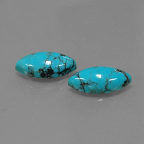 2.72 ct Blue Turquoise Stone, Natural Turquoise in Marquise Cabochon Shape for Sale
