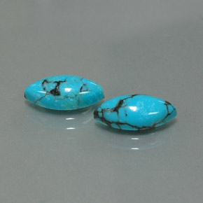 2.57 ct Blue Turquoise Stone, Natural Turquoise in Marquise Cabochon Shape for Sale