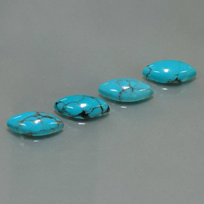 5.28 ct Blue Turquoise Stone, Natural Turquoise in Marquise Cabochon Shape for Sale