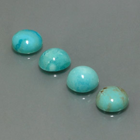 6.72 ct Blue Turquoise Gemstone, Turquoise Gem in Round Cabochon Shape for Sale.