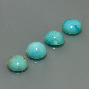6.72 ct Blue Turquoise Stone, Natural Turquoise in Round Cabochon Shape for Sale