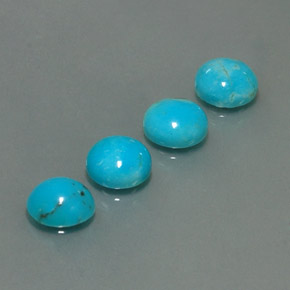 6.31 ct Blue Turquoise Stone, Natural Turquoise in Round Cabochon Shape for Sale