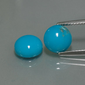 3.40 ct Blue Turquoise Gemstone, Turquoise Gem in Round Cabochon Shape for Sale.