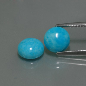 3.88 ct Blue Turquoise Gemstone, Turquoise Gem in Round Cabochon Shape for Sale.