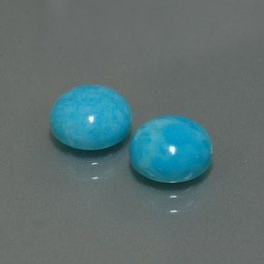 3.88 ct Blue Turquoise Stone, Natural Turquoise in Round Cabochon Shape for Sale