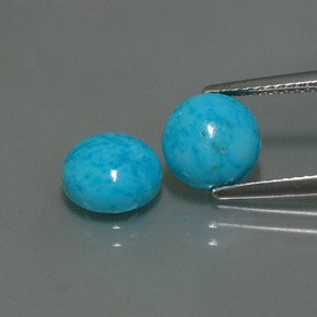 3.62 ct Blue Turquoise Gemstone, Turquoise Gem in Round Cabochon Shape for Sale.