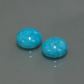 3.62 ct Blue Turquoise Stone, Natural Turquoise in Round Cabochon Shape for Sale