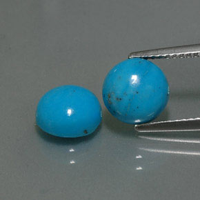 3.05 ct Blue Turquoise Gemstone, Turquoise Gem in Round Cabochon Shape for Sale.