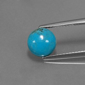 1.53 ct Blue Turquoise Gemstone, Turquoise Gem in Round Cabochon Shape for Sale.