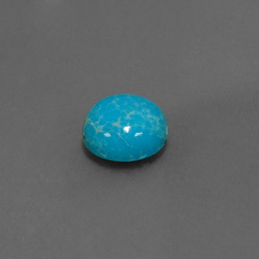 1.57 ct Blue Turquoise Stone, Natural Turquoise in Round Cabochon Shape for Sale
