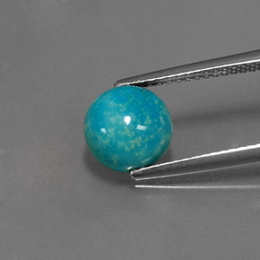 2.07 ct Blue Turquoise Gemstone, Turquoise Gem in Round Cabochon Shape for Sale.