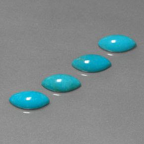 3.49 ct Blue Turquoise Stone, Natural Turquoise in Marquise Cabochon Shape for Sale