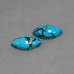 2.57 ct Blue Turquoise Stone, Natural Turquoise in Marquise Cabochon Shape for Sale
