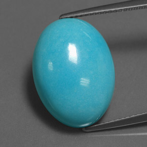 12.88 ct Blue Turquoise Gemstone, Turquoise Gem in Oval Cabochon Shape for Sale.