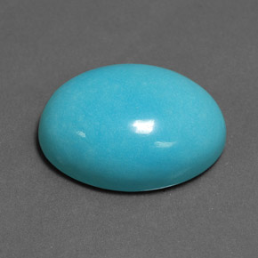 12.88 ct Blue Turquoise Stone, Natural Turquoise in Oval Cabochon Shape for Sale