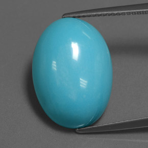 11.44 ct Blue Turquoise Gemstone, Turquoise Gem in Oval Cabochon Shape for Sale.