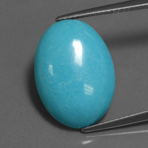 8.89 ct Blue Turquoise Gemstone, Turquoise Gem in Oval Cabochon Shape for Sale.
