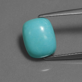 2.62 ct Blue Turquoise Gemstone, Turquoise Gem in Cushion Cabochon Shape for Sale.
