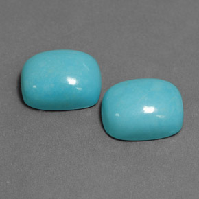 5.27 ct Blue Turquoise Stone, Natural Turquoise in Cushion Cabochon Shape for Sale