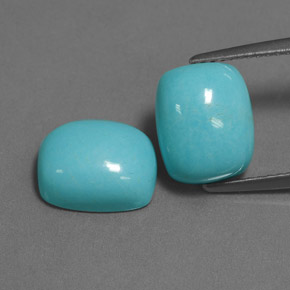 5.09 ct Blue Turquoise Gemstone, Turquoise Gem in Cushion Cabochon Shape for Sale.