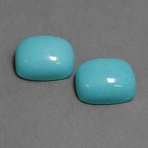 5.09 ct Blue Turquoise Stone, Natural Turquoise in Cushion Cabochon Shape for Sale
