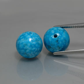 15.46 ct Blue Turquoise Gemstone, Turquoise Gem in Drilled Sphere Shape for Sale.