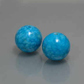 15.46 ct Blue Turquoise Stone, Natural Turquoise in Drilled Sphere Shape for Sale