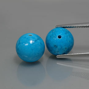 15.46 ct Blue Turquoise Gemstone, Turquoise Gem in Drilled Sphere Shape for Sale.