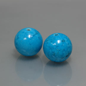15.46 ct Blue Turquoise Stone, Natural Turquoise in Drilled Sphere Shape for Sale
