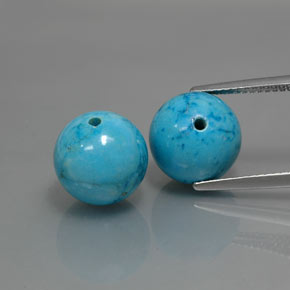 15.32 ct Blue Turquoise Gemstone, Turquoise Gem in Drilled Sphere Shape for Sale.