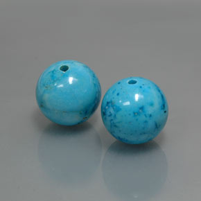 15.32 ct Blue Turquoise Stone, Natural Turquoise in Drilled Sphere Shape for Sale