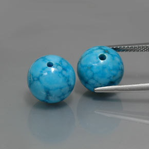 15.62 ct Blue Turquoise Gemstone, Turquoise Gem in Drilled Sphere Shape for Sale.