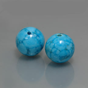 15.62 ct Blue Turquoise Stone, Natural Turquoise in Drilled Sphere Shape for Sale